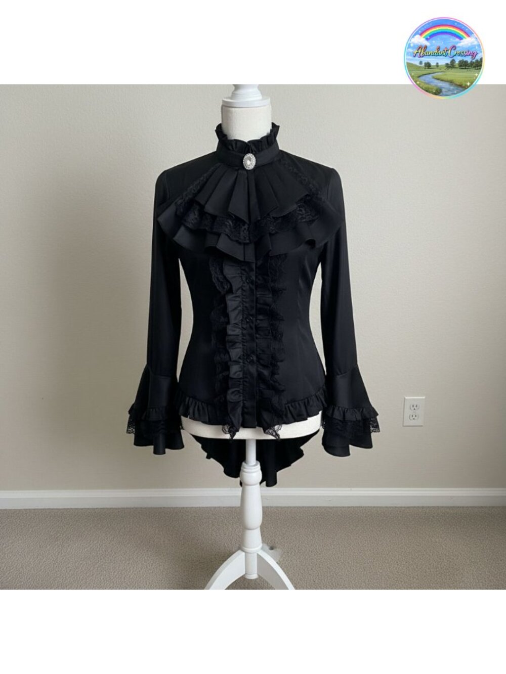 Victorian Gothic Lolita Blouse Ruffled Button Down Shirt